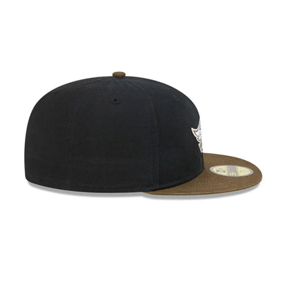 This is a LA Angels Quilted Logo Black 59FIFTY Fitted Cap 6