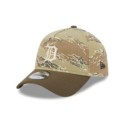 This is a Detroit Tigers Two-Tone Tiger Camo Green 9FORTY A-Frame Adjustable Cap 1