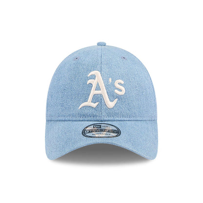 This is a Oakland Athletics Washed Denim Light Blue 9TWENTY Adjustable Cap 2