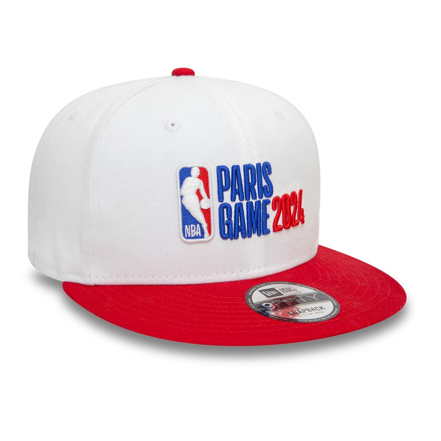 This is a NBA Logo Paris 2024 White 9FIFTY Snapback Cap 3