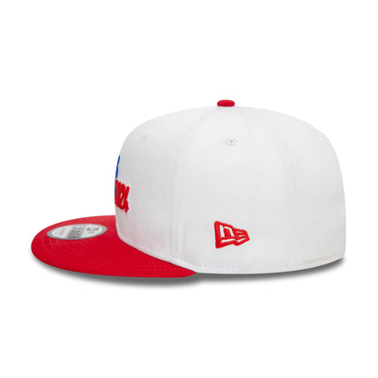 This is a NBA Logo Paris 2024 White 9FIFTY Snapback Cap 6