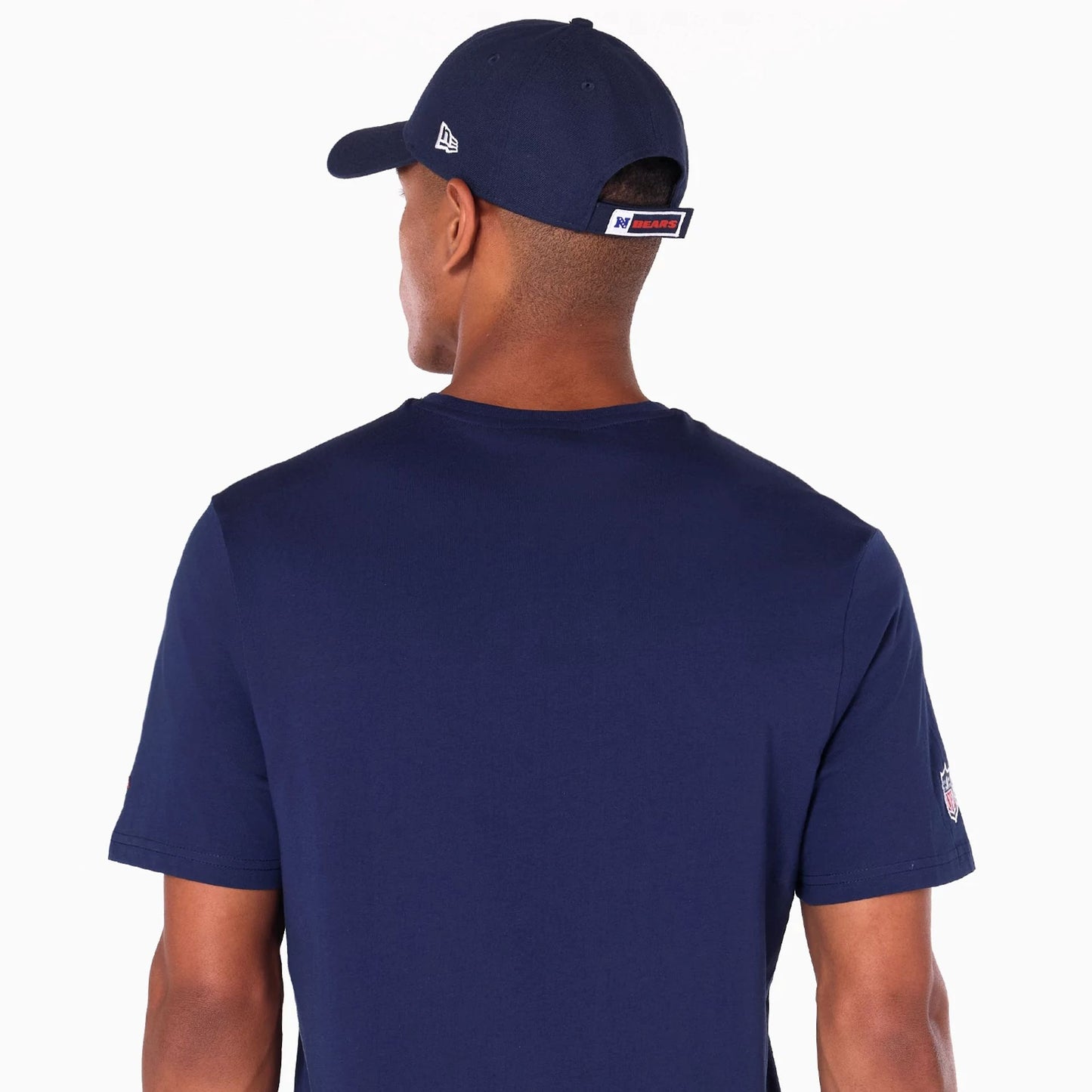 The Male model is wearing Chicago Bears NFL Navy T-Shirt 6