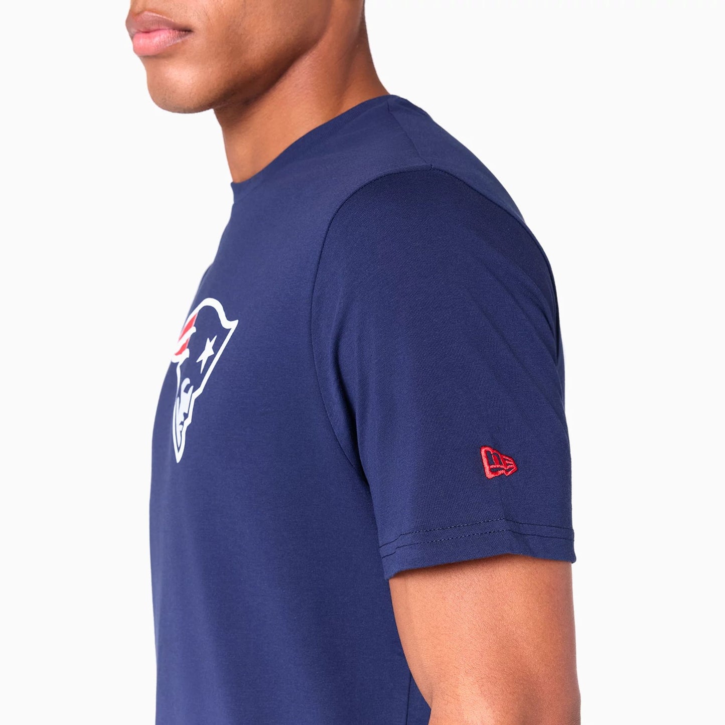 The Male model is wearing New England Patriots NFL Navy T-Shirt 5