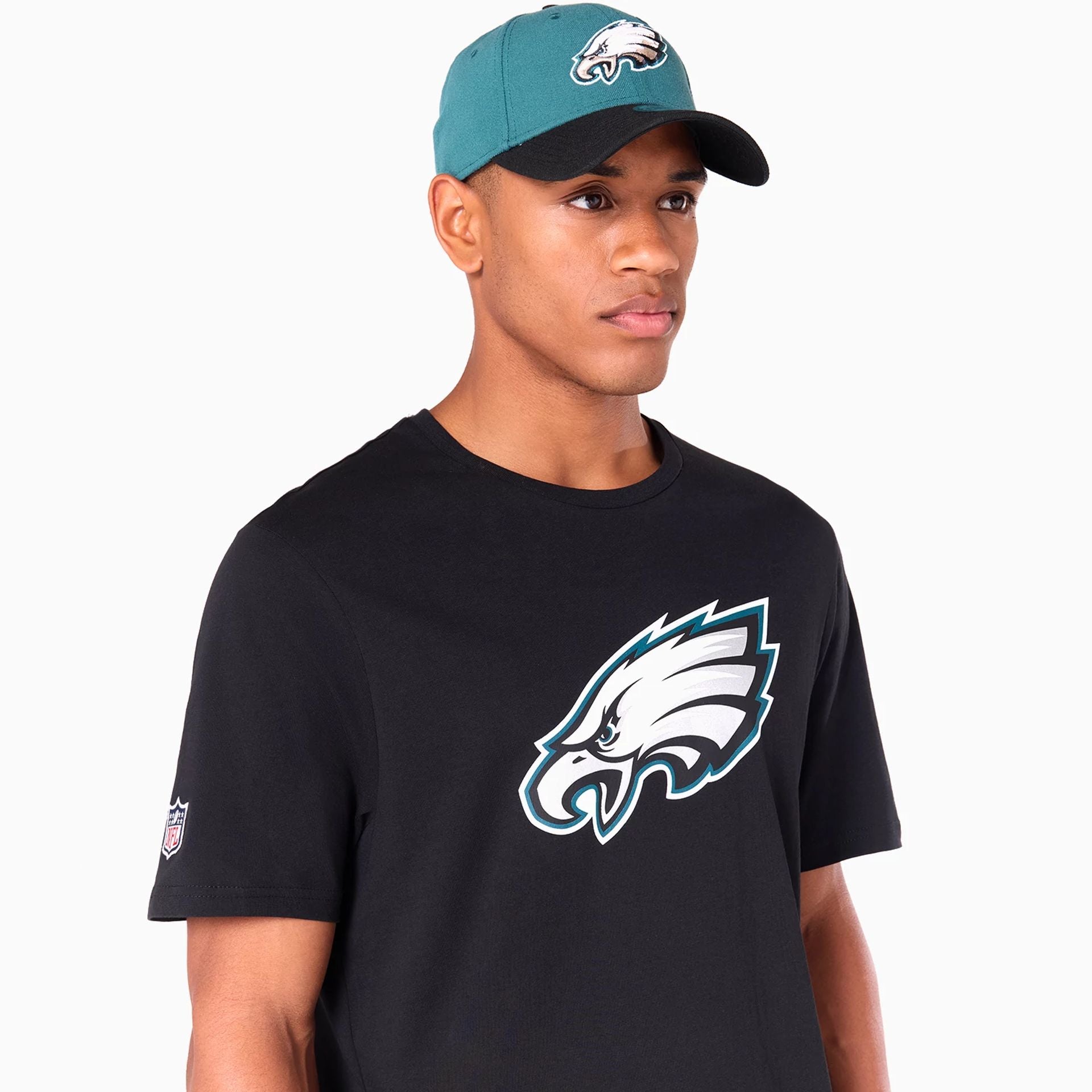 The Male model is wearing Philadelphia Eagles NFL Black T-Shirt 3