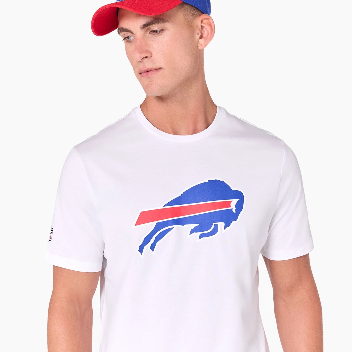 The Male model is wearing Buffalo Bills NFL White T-Shirt 5