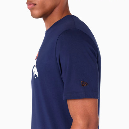 The Male model is wearing Denver Broncos NFL Navy T-Shirt 4