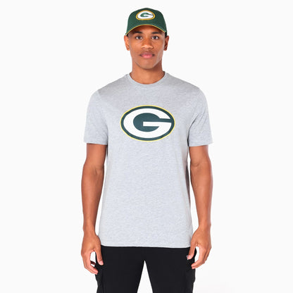 The Male model is wearing Green Bay Packers NFL Grey T-Shirt 1