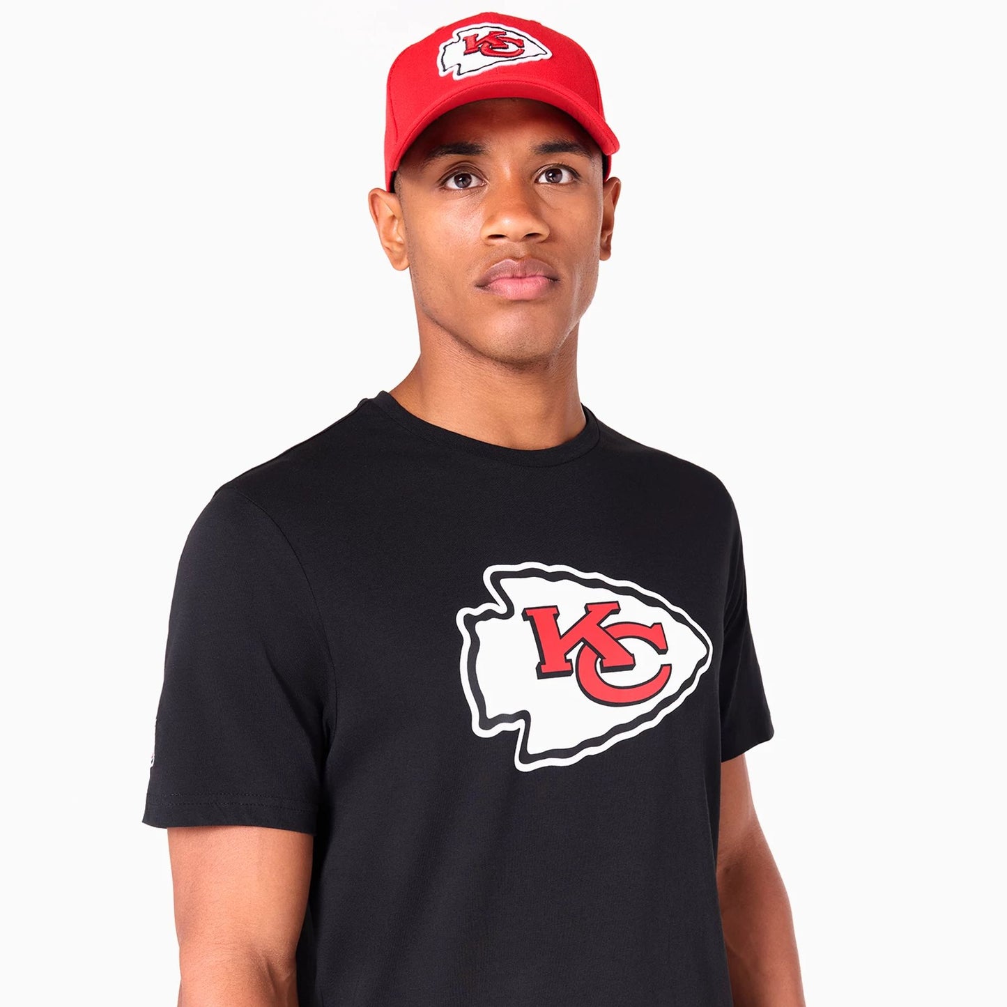 The Male model is wearing Kansas City Chiefs NFL Black T-Shirt 5