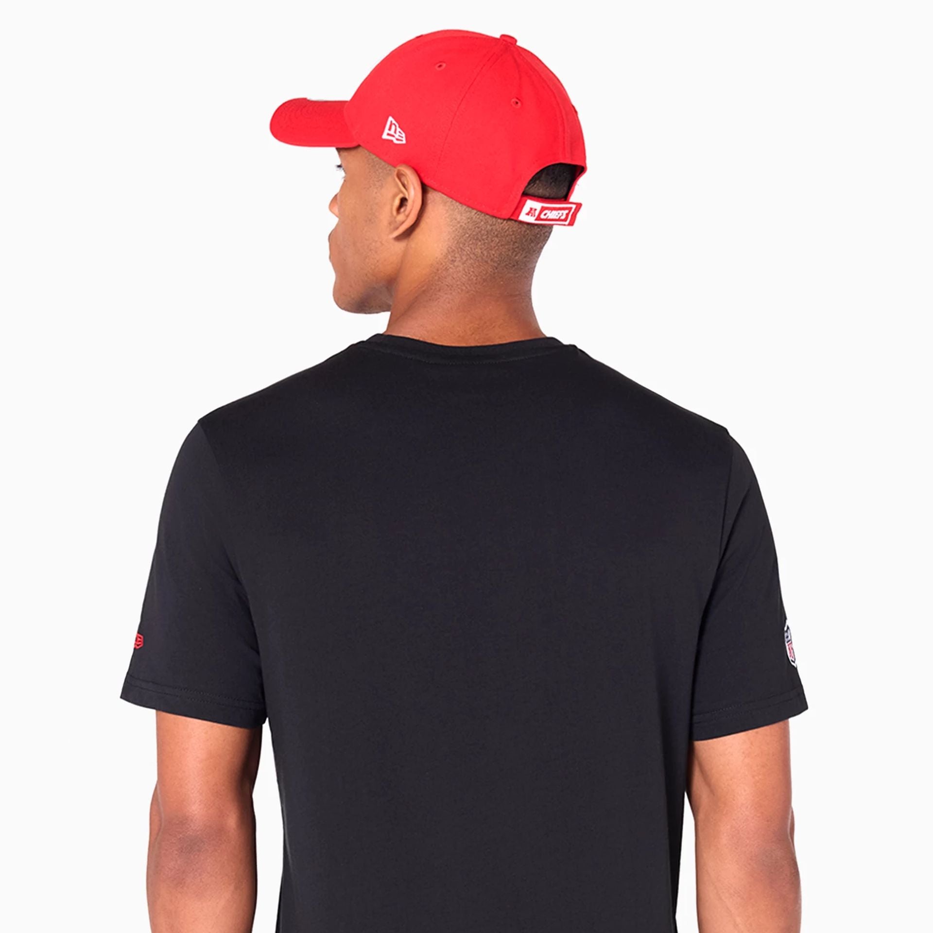 The Male model is wearing Kansas City Chiefs NFL Black T-Shirt 6