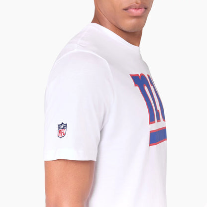 The Male model is wearing New York Giants NFL White T-Shirt 4