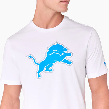 The Male model is wearing Detroit Lions NFL White T-Shirt 2