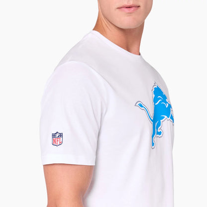 The Male model is wearing Detroit Lions NFL White T-Shirt 3