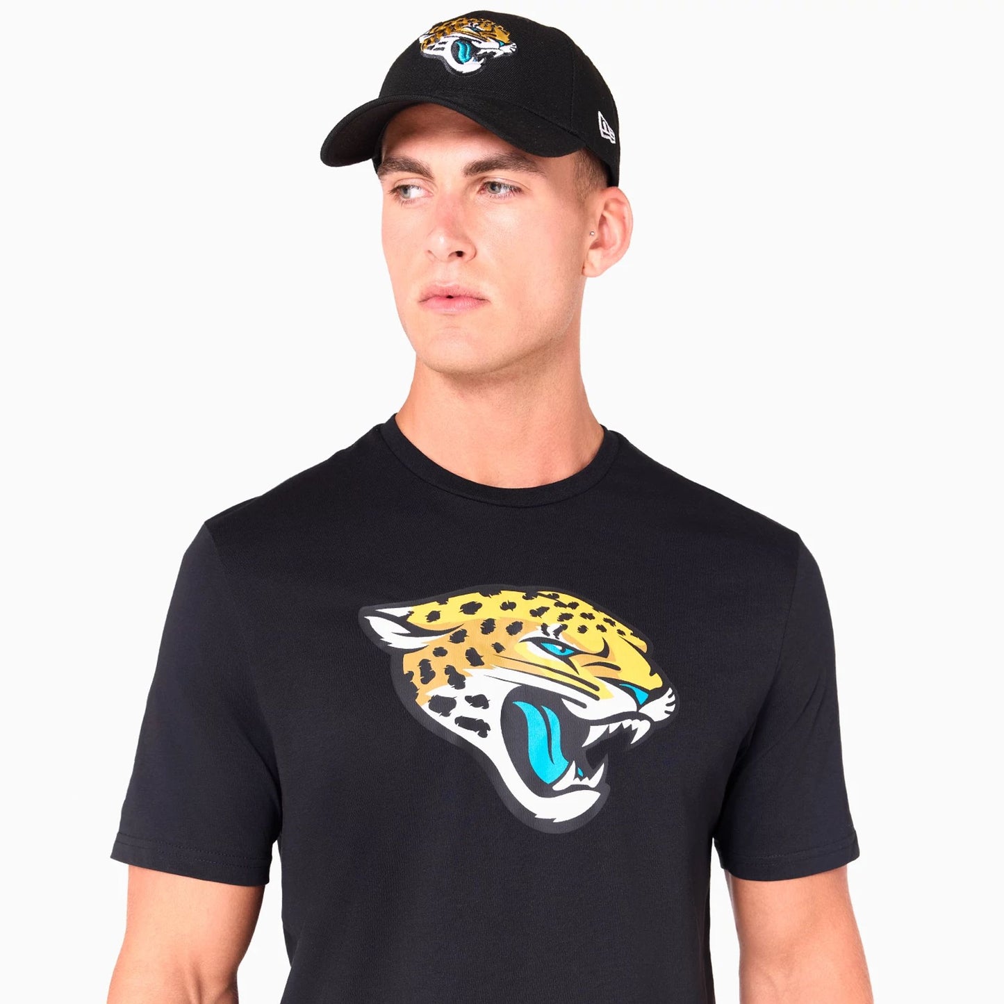 The Male model is wearing Jacksonville Jaguars NFL Black T-Shirt 5