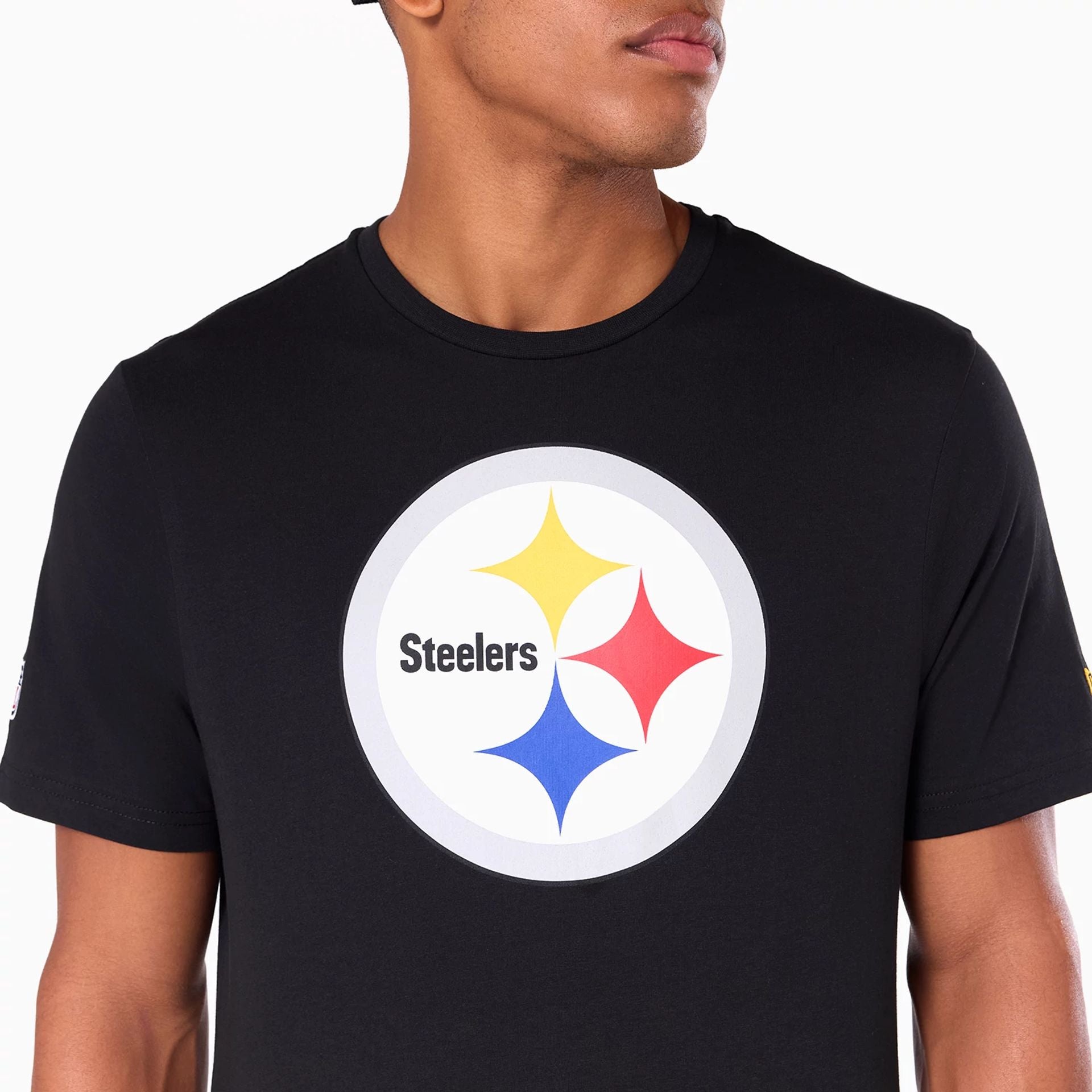 The Male model is wearing Pittsburgh Steelers NFL Black T-Shirt 2