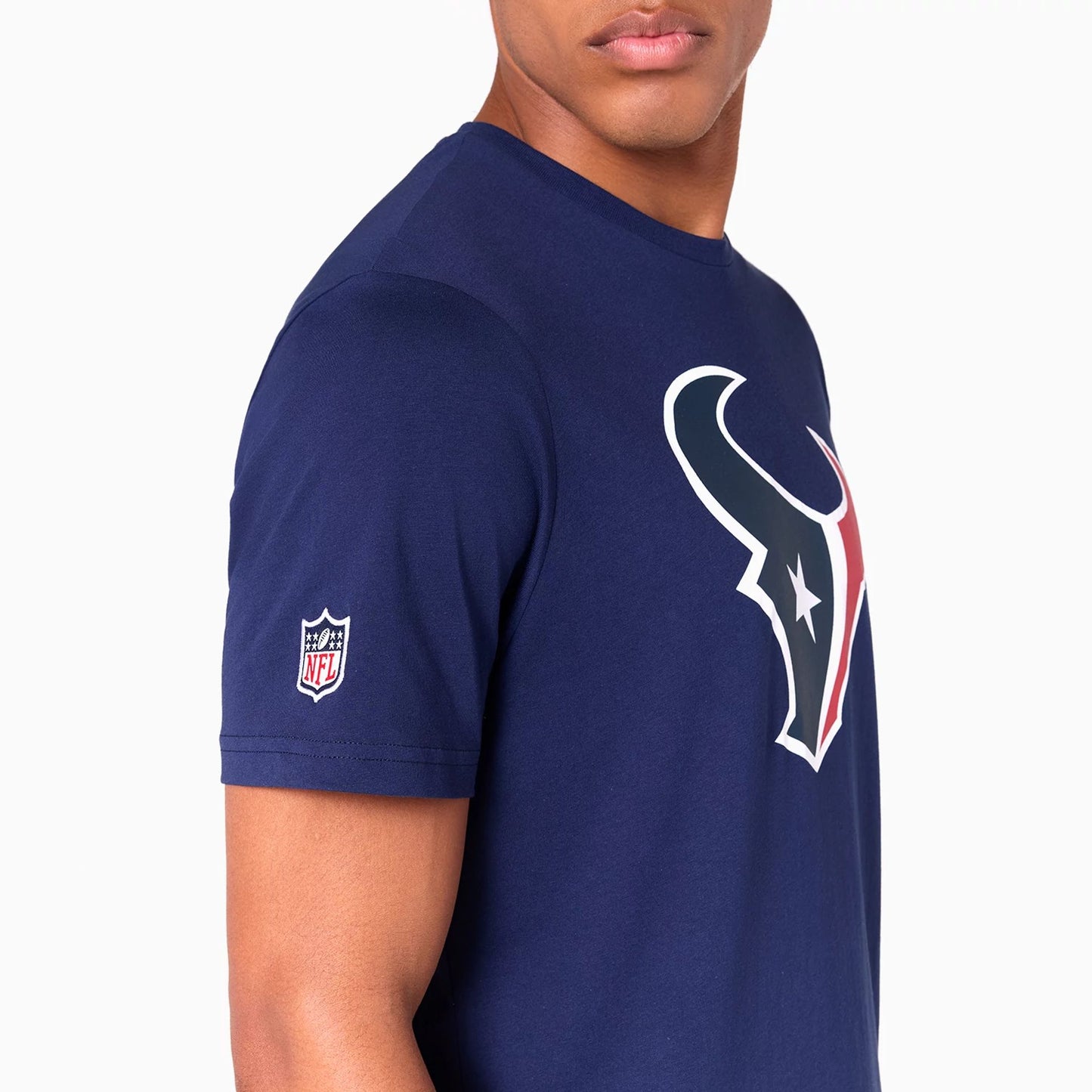 The Male model is wearing Houston Texans NFL Navy T-Shirt 3