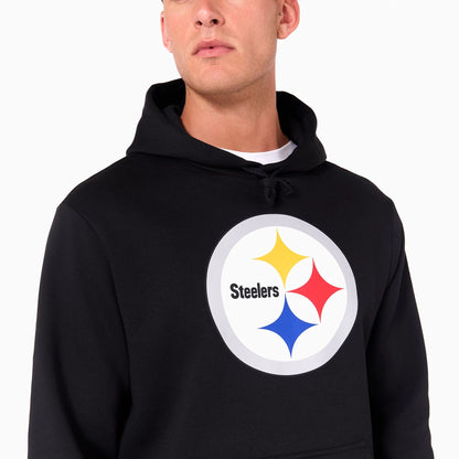 The Male model is wearing Pittsburgh Steelers NFL Black Pullover Hoodie 6