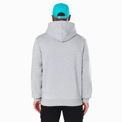 The Male model is wearing Miami Dolphins NFL Grey Pullover Hoodie 7