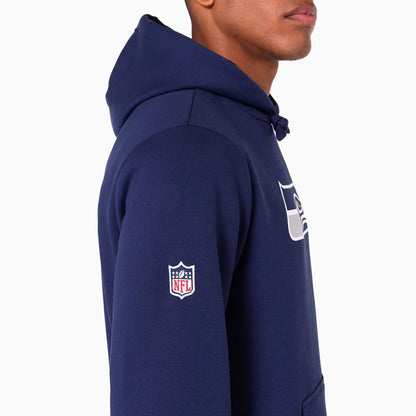 The Male model is wearing Seattle Seahawks NFL Navy Pullover Hoodie 6