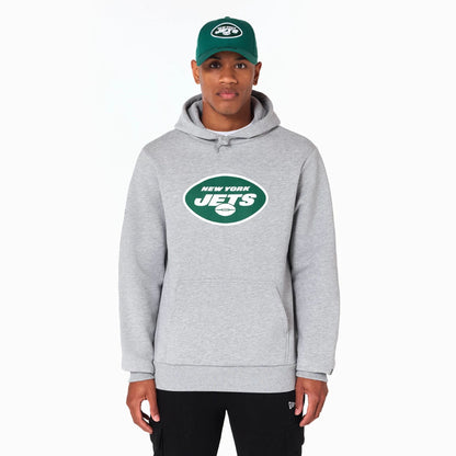 The Male model is wearing New York Jets NFL Grey Pullover Hoodie 1