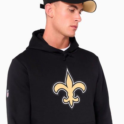 The Male model is wearing New Orleans Saints NFL Black Pullover Hoodie 3