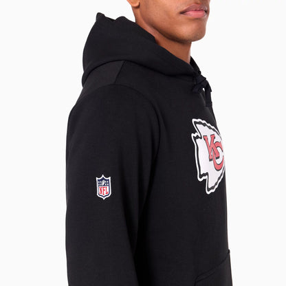 The Male model is wearing Kansas City Chiefs NFL Black Pullover Hoodie 4