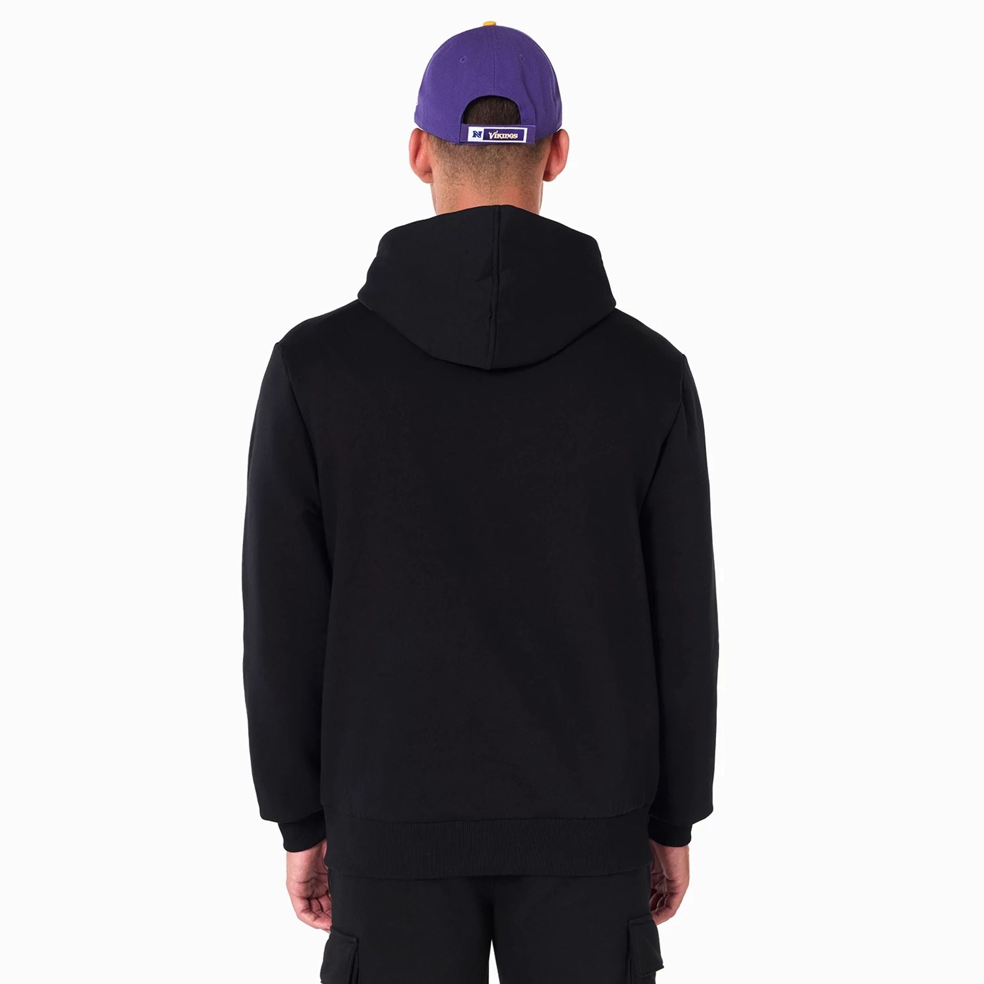 The Male model is wearing Minnesota Vikings NFL Black Pullover Hoodie 7