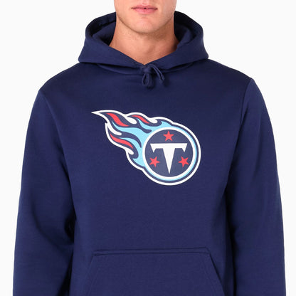 The Male model is wearing Tennessee Titans NFL Navy Pullover Hoodie 2