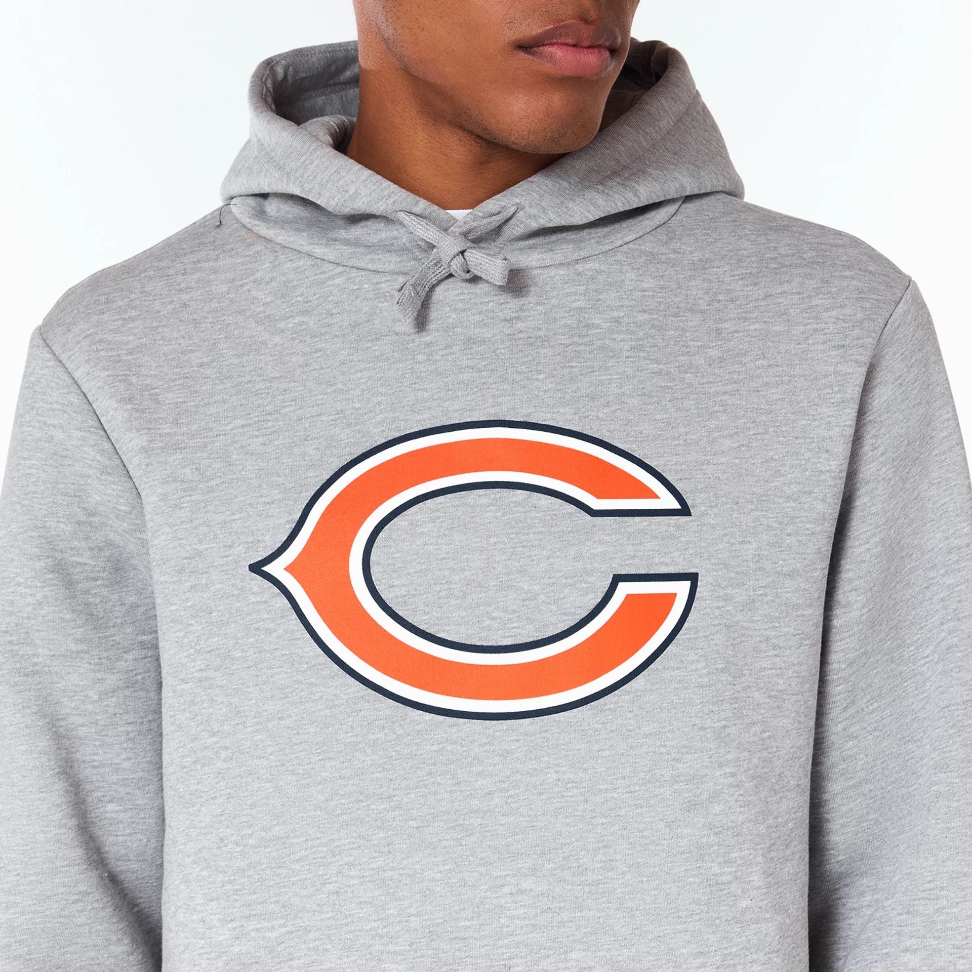 The Male model is wearing Chicago Bears NFL Grey Pullover Hoodie 2