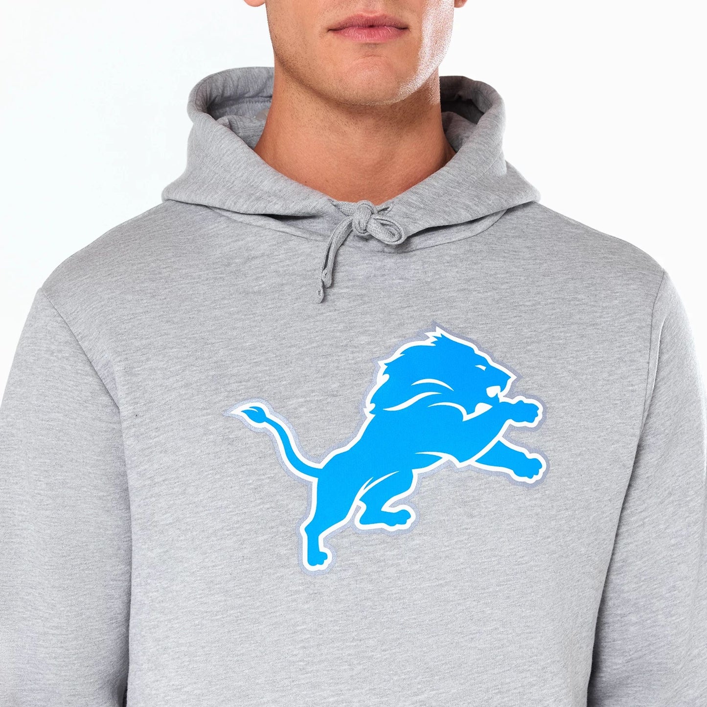 The Male model is wearing Detroit Lions NFL Grey Pullover Hoodie 5