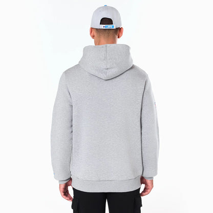 The Male model is wearing Detroit Lions NFL Grey Pullover Hoodie 7