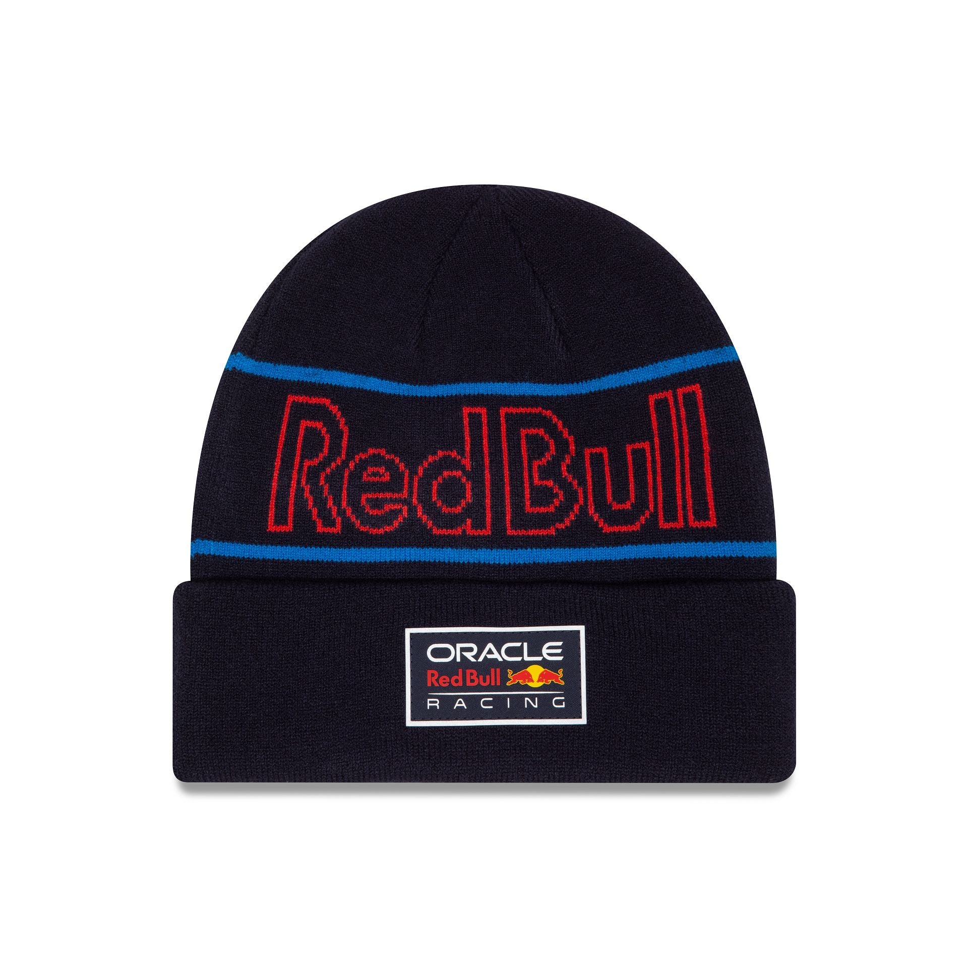 This is a Red Bull Racing Team Dark Blue Cuff Knit Beanie Hat 1