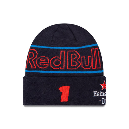 This is a Red Bull Racing Youth Max Verstappen Team Dark Blue Cuff Knit Beanie Hat 2