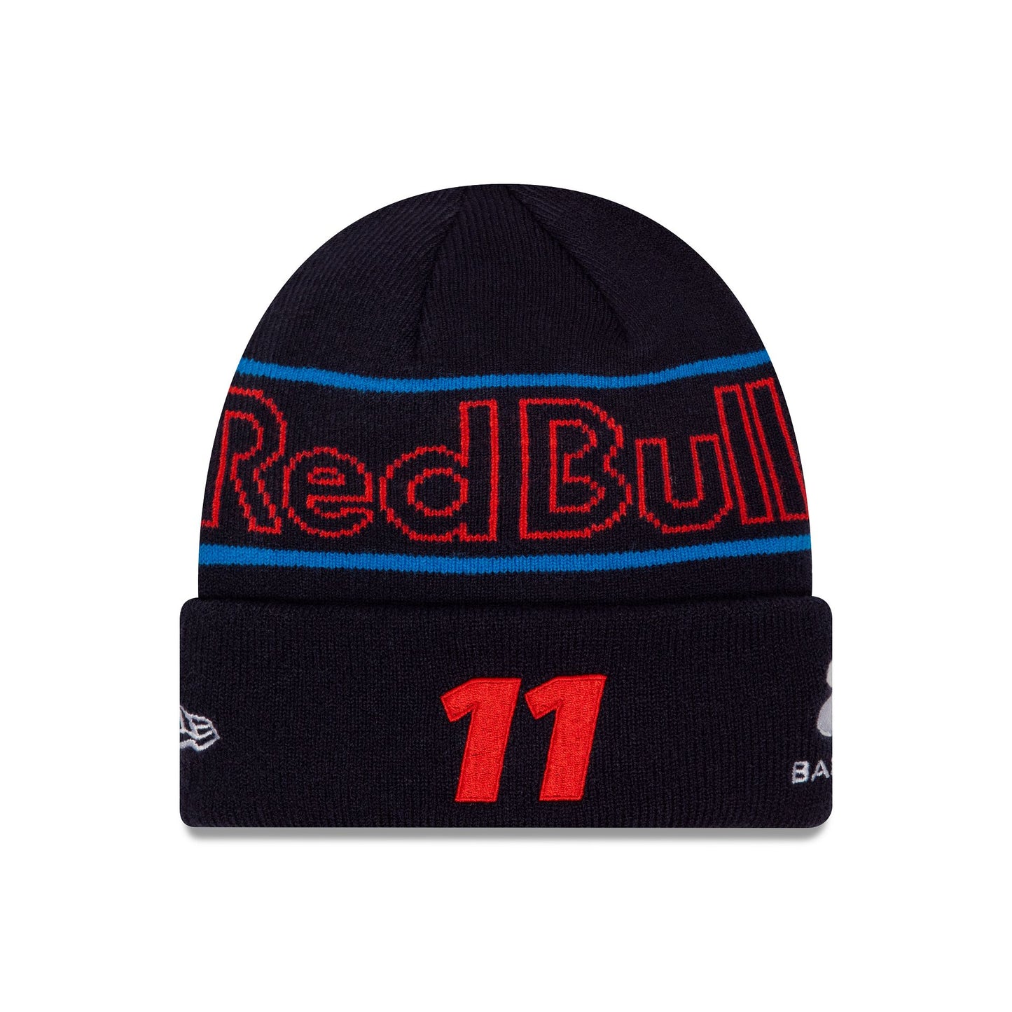 This is a Red Bull Racing Youth Sergio Perez Team Dark Blue Cuff Knit Beanie Hat 2