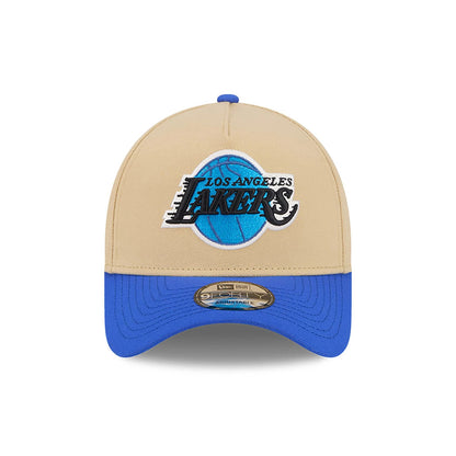 This is a LA Lakers City Sidepatch Light Beige 9FORTY A-Frame Adjustable Cap 2