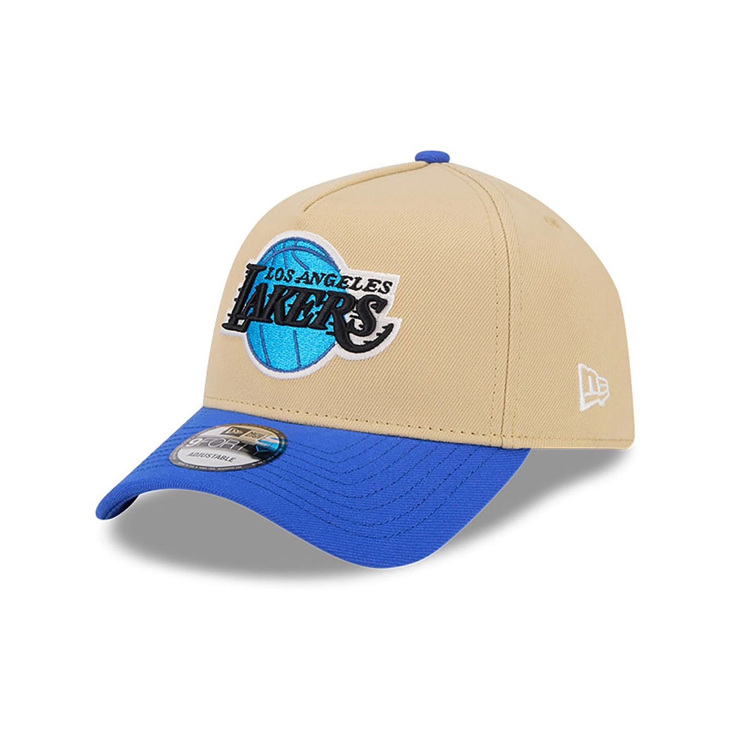 This is a LA Lakers City Sidepatch Light Beige 9FORTY A-Frame Adjustable Cap 3