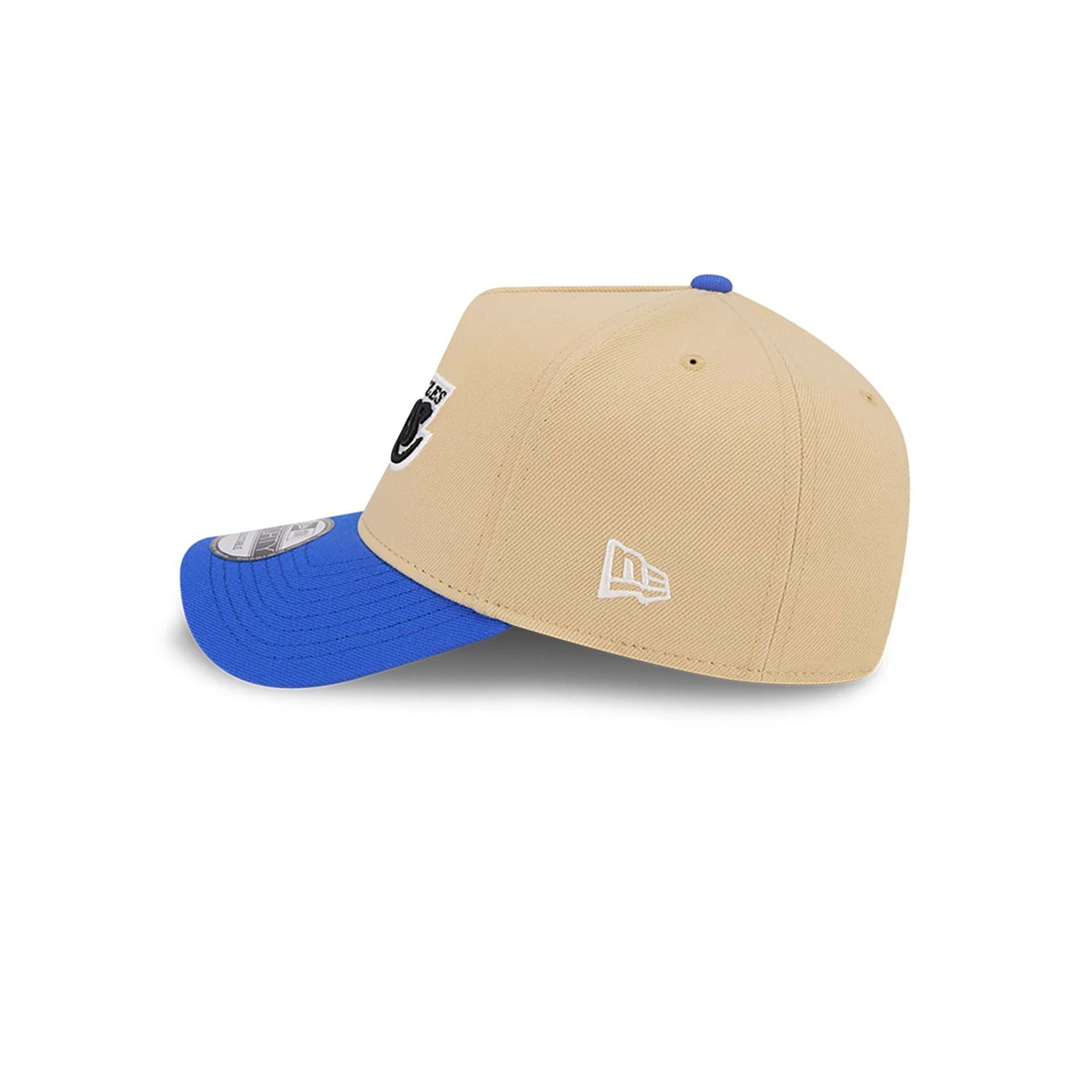 This is a LA Lakers City Sidepatch Light Beige 9FORTY A-Frame Adjustable Cap 7