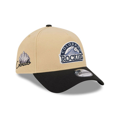 This is a Colorado Rockies City Sidepatch Light Beige 9FORTY A-Frame Adjustable Cap 1