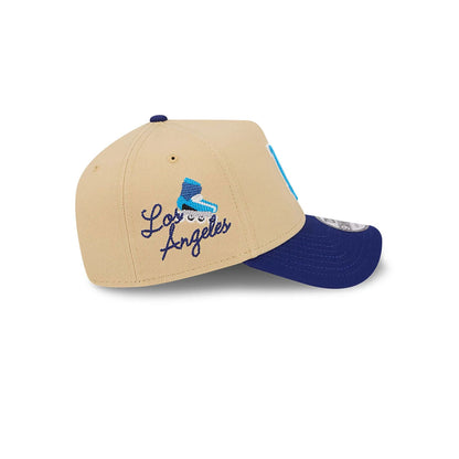 This is a LA Dodgers City Sidepatch Light Beige 9FORTY A-Frame Adjustable Cap 3