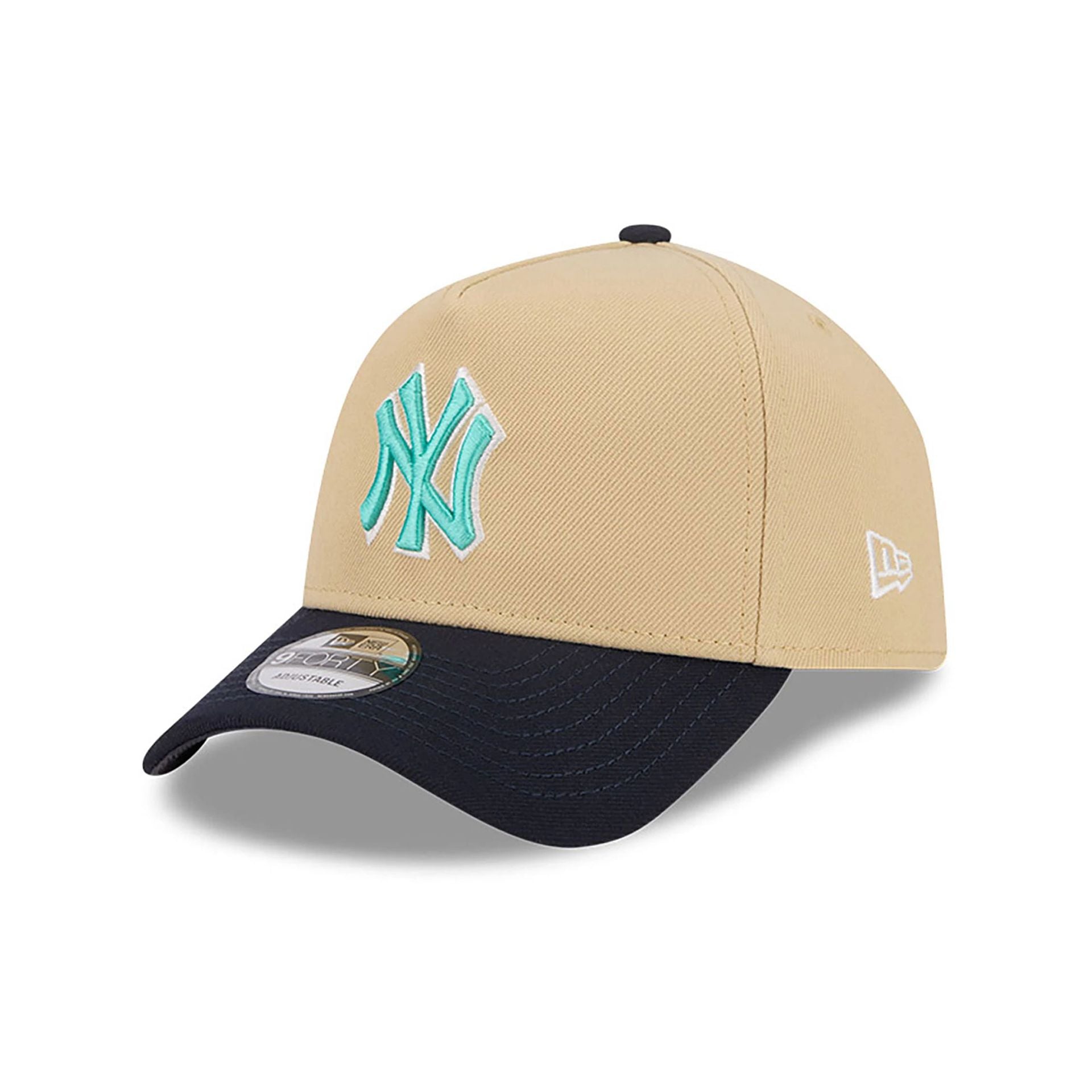 This is a New York Yankees City Sidepatch Light Beige 9FORTY A-Frame Adjustable Cap 4