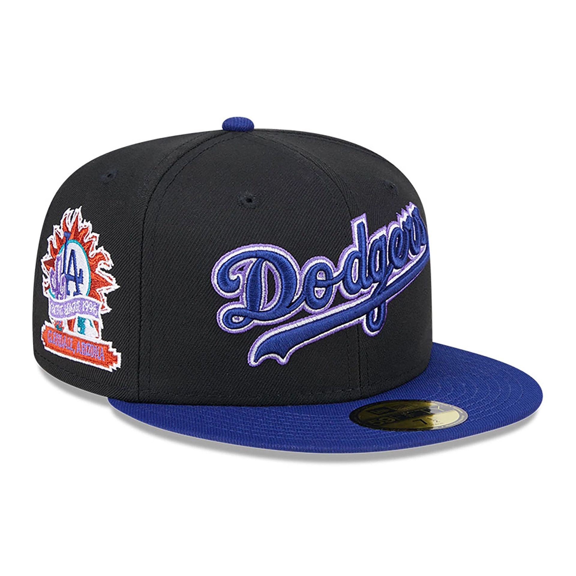 This is a LA Dodgers Retro Spring Training Black 59FIFTY Fitted Cap 1