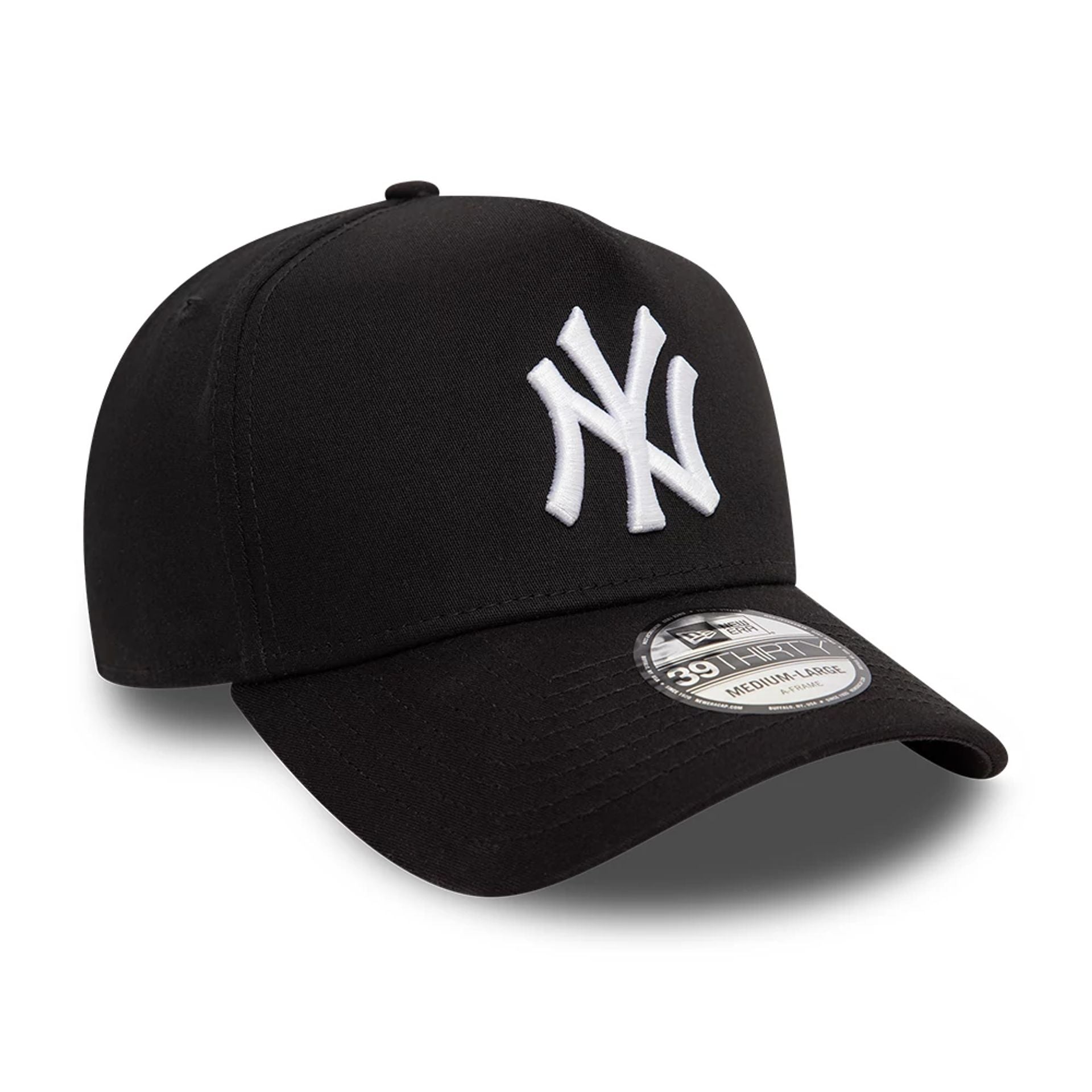 This is a New York Yankees League Essential Black 39THIRTY A-Frame Stretch Fit Cap 3