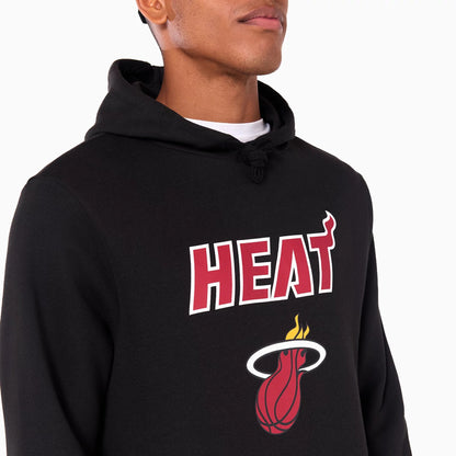 The Male model is wearing Miami Heat NBA Black Pullover Hoodie 3