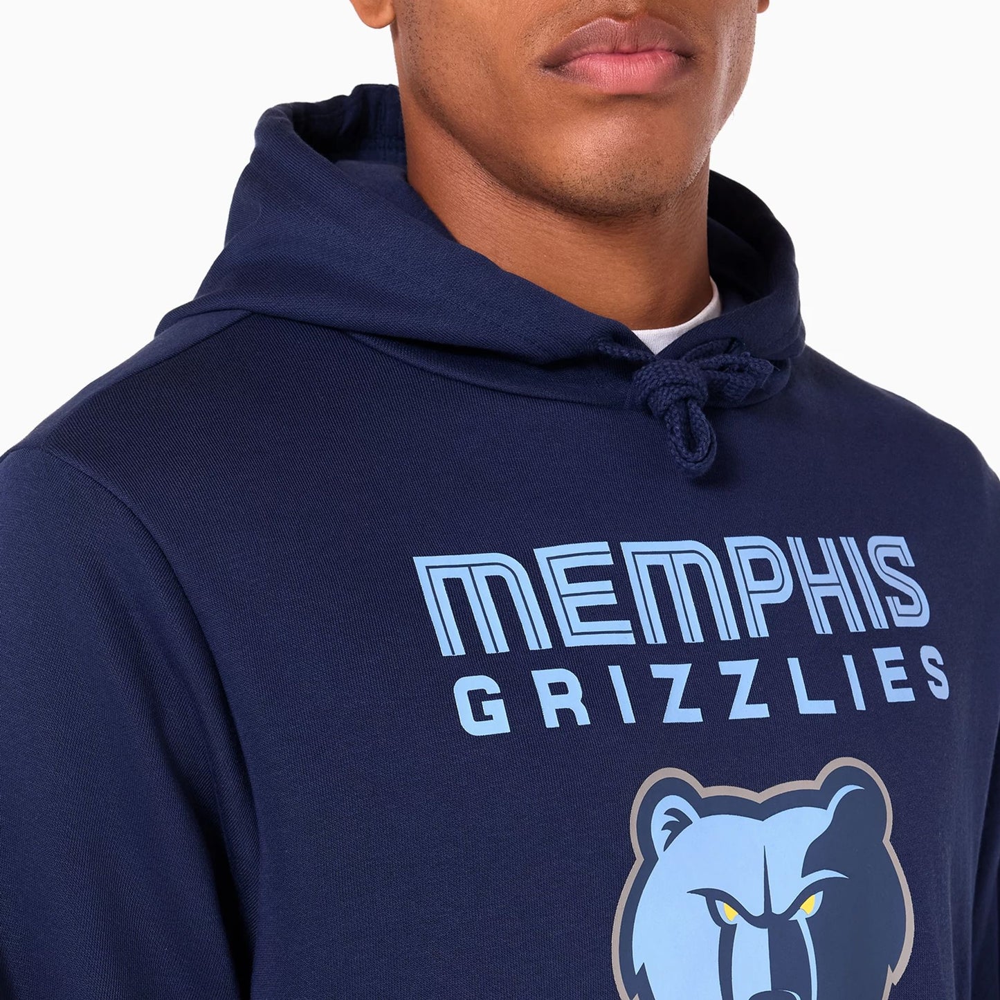 The Male model is wearing Memphis Grizzlies NBA Navy Pullover Hoodie 5