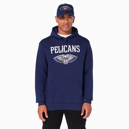 The Male model is wearing New Orleans Pelicans NBA Navy Pullover Hoodie 1