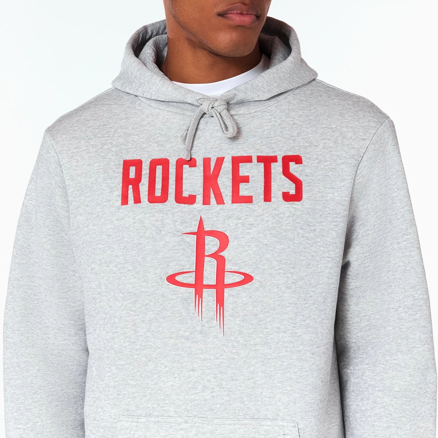 The Male model is wearing Houston Rockets NBA Grey Pullover Hoodie 6