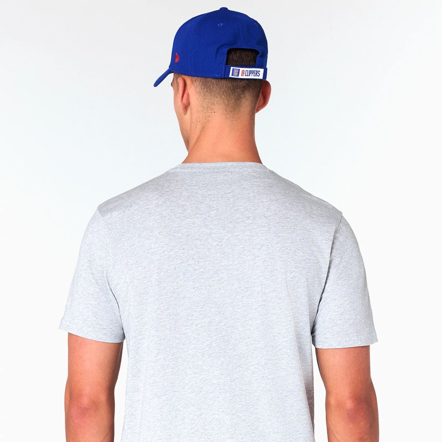 The Male model is wearing LA Clippers NBA Grey T-Shirt 6