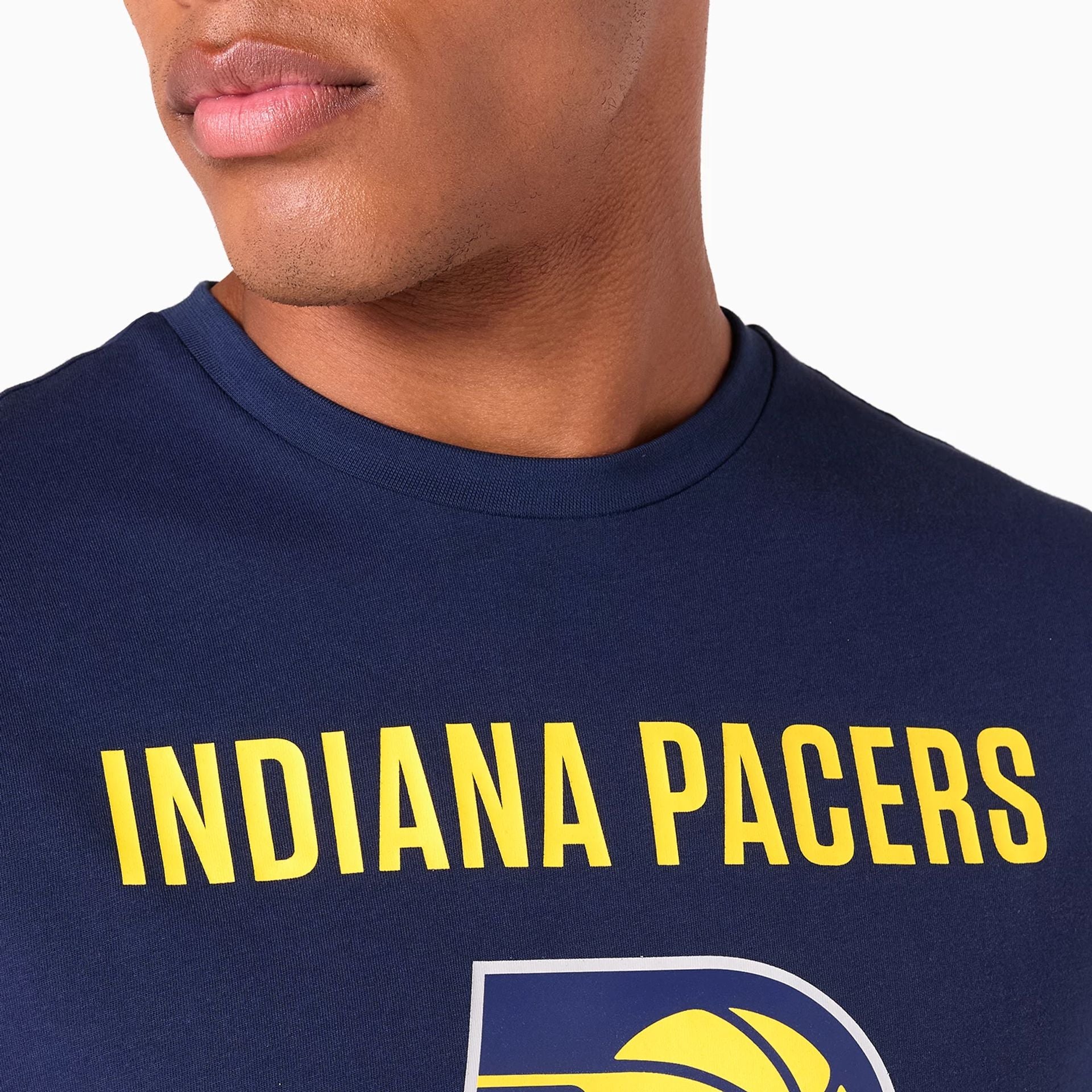 The Male model is wearing Indiana Pacers NBA Navy T-Shirt 4