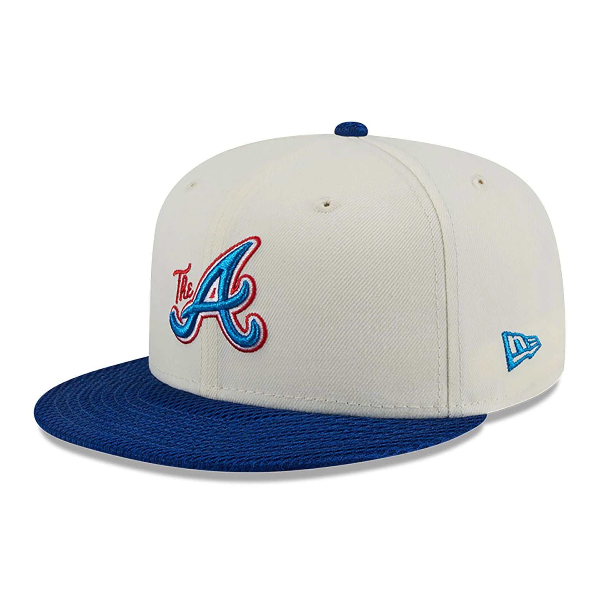 This is a Atlanta Braves City Mesh Chrome White 59FIFTY Fitted Cap 1