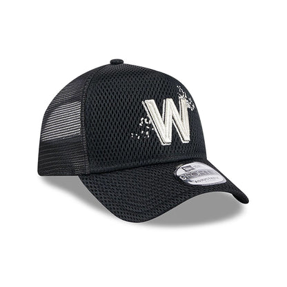 This is a Washington Nationals City Mesh Black 9FORTY A-Frame Adjustable Trucker Cap 4