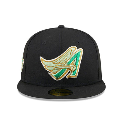 This is a LA Angels Metallic Green Pop Black 59FIFTY Fitted Cap 5